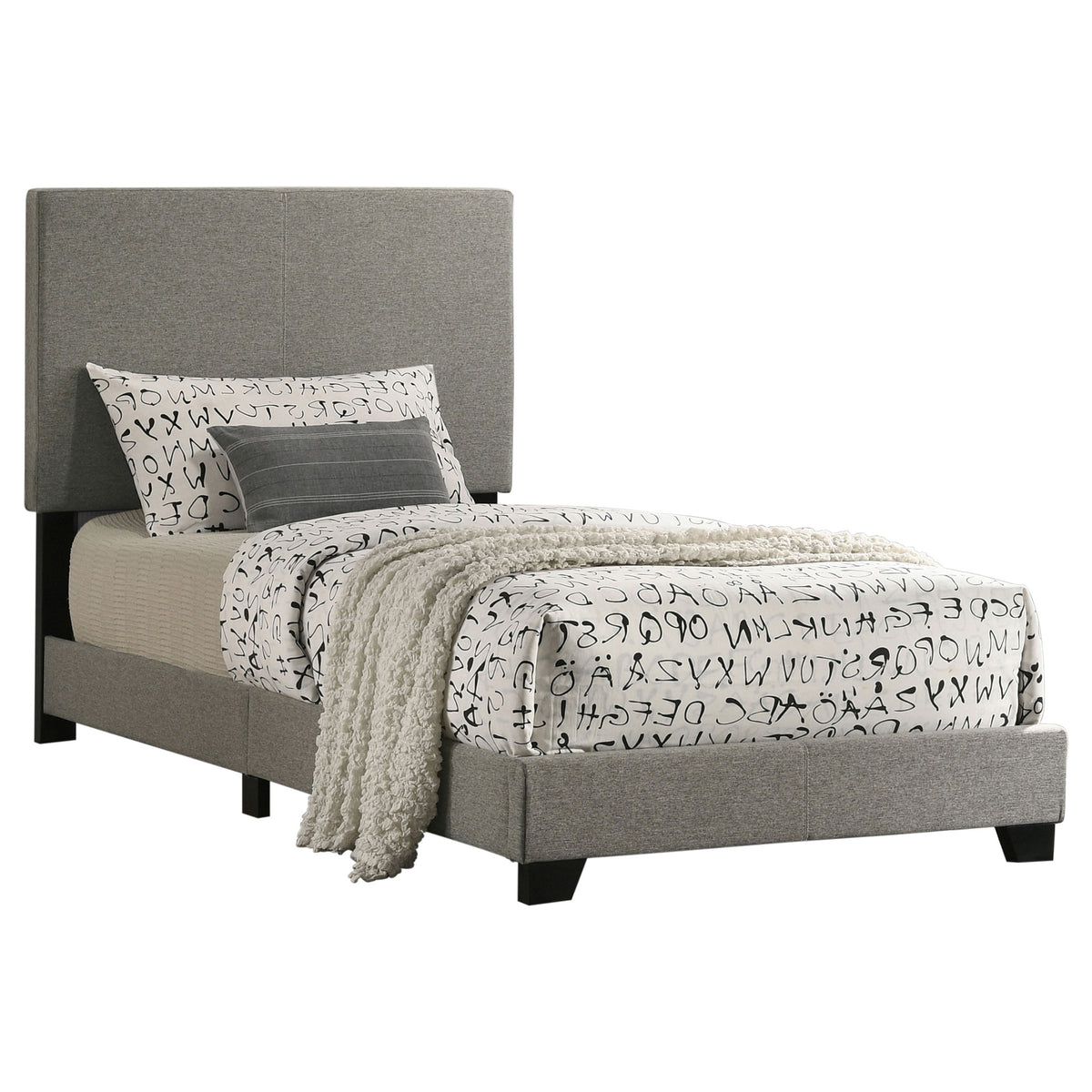 Dorian Fabric Upholstered Panel Bed - Twin, Taupe