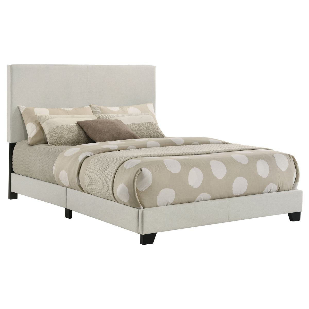 Dorian Fabric Upholstered Panel Bed - Full, Cream