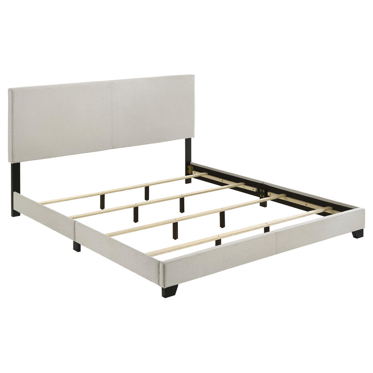 Dorian Fabric Upholstered Panel Bed - Eastern King, Cream
