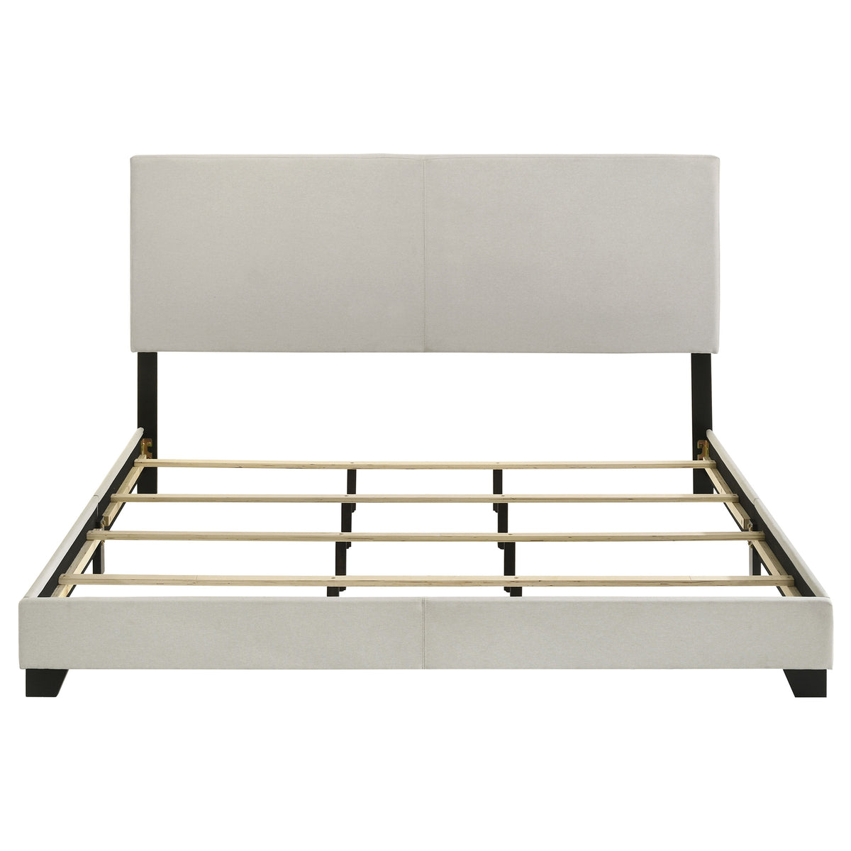 Dorian Fabric Upholstered Panel Bed - Eastern King, Cream