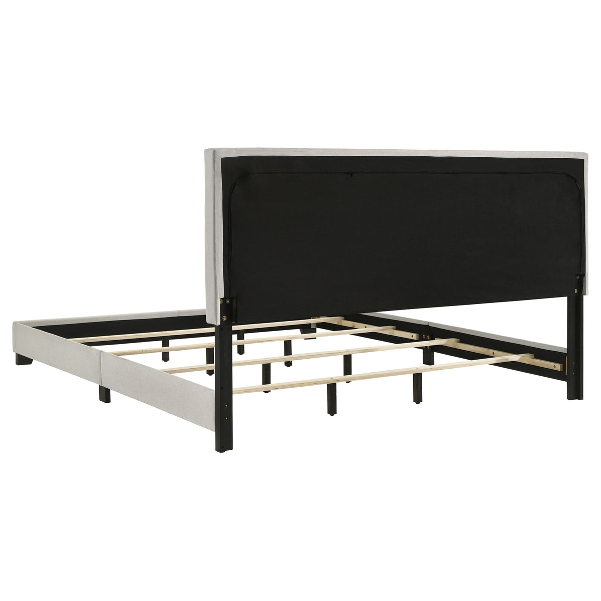 Dorian Fabric Upholstered Panel Bed - Eastern King, Cream