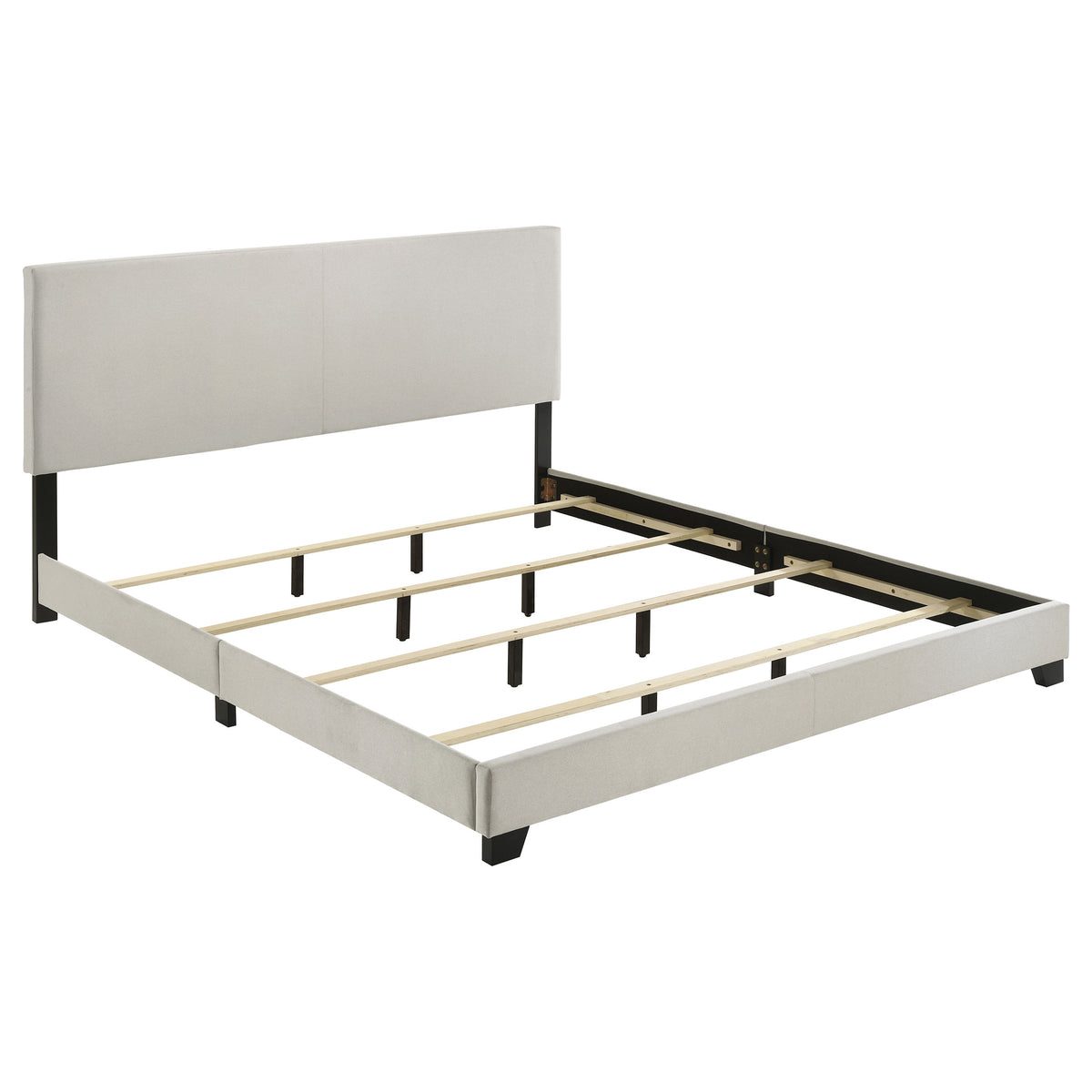 Dorian Fabric Upholstered Panel Bed - California King, Cream
