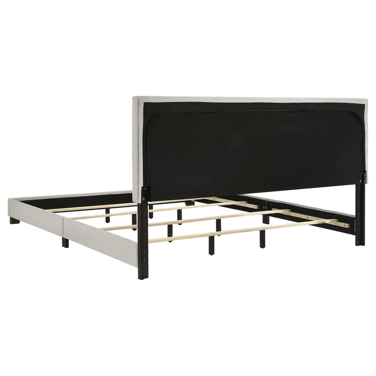 Dorian Fabric Upholstered Panel Bed - California King, Cream