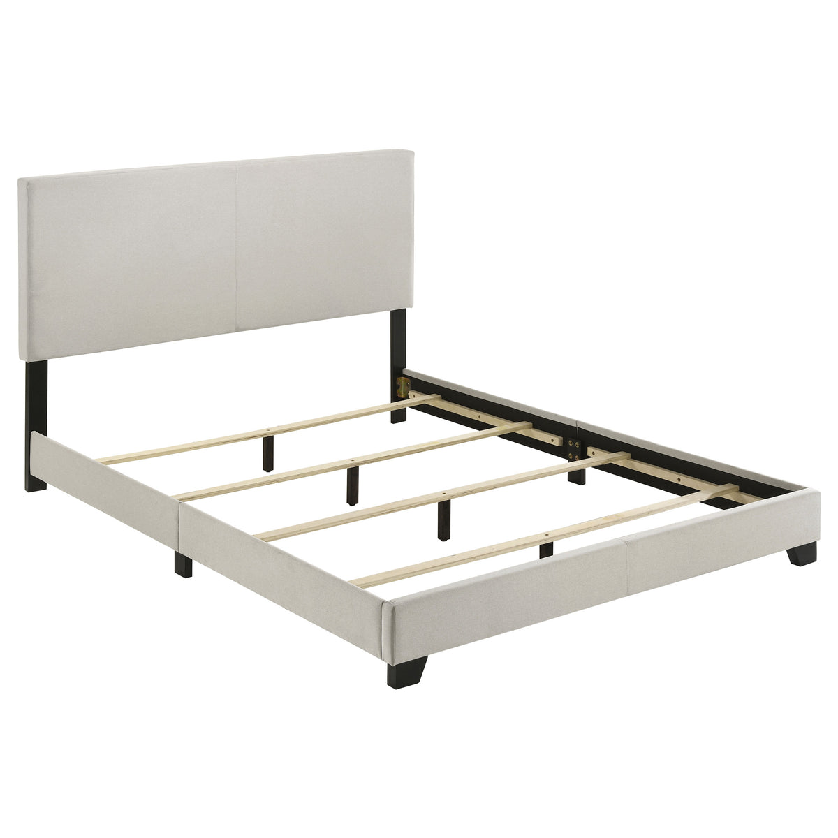 Dorian Fabric Upholstered Panel Bed - Queen, Cream