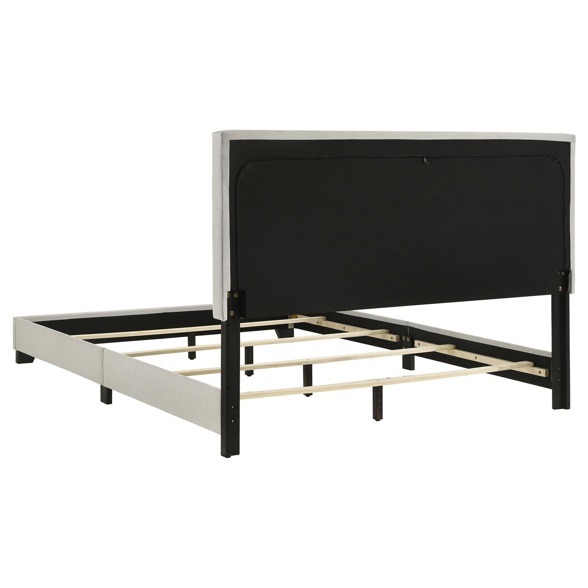Dorian Fabric Upholstered Panel Bed - Queen, Cream
