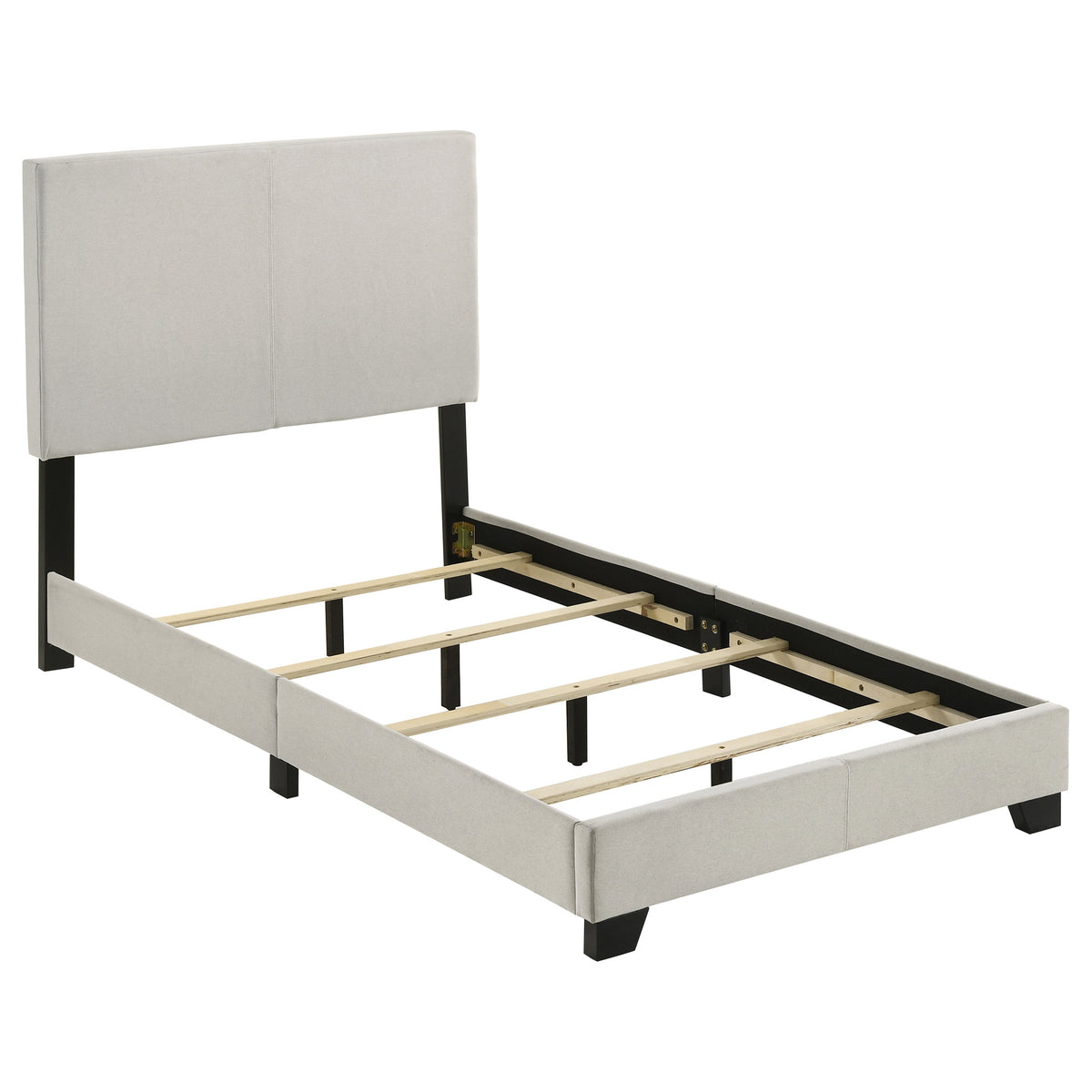 Dorian Fabric Upholstered Panel Bed - Twin, Cream