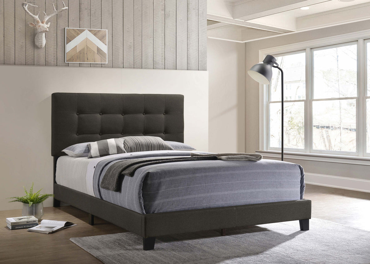 Mapes Upholstered Panel Bed Charcoal - Full