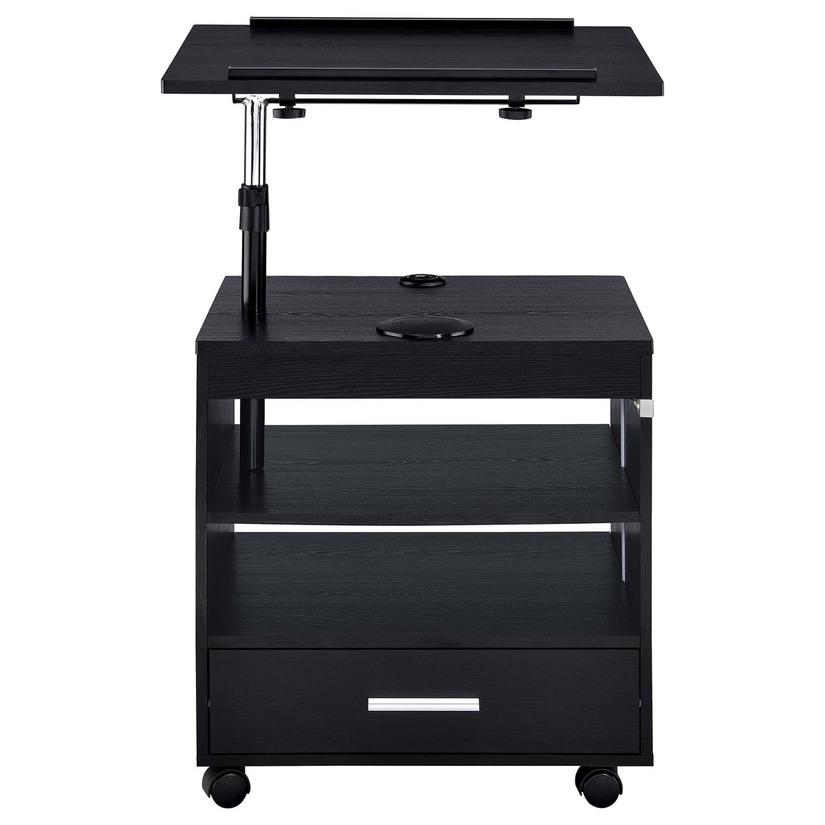 Lerma 1-drawer Adjustable Tray Top Nightstand with Speaker - Black