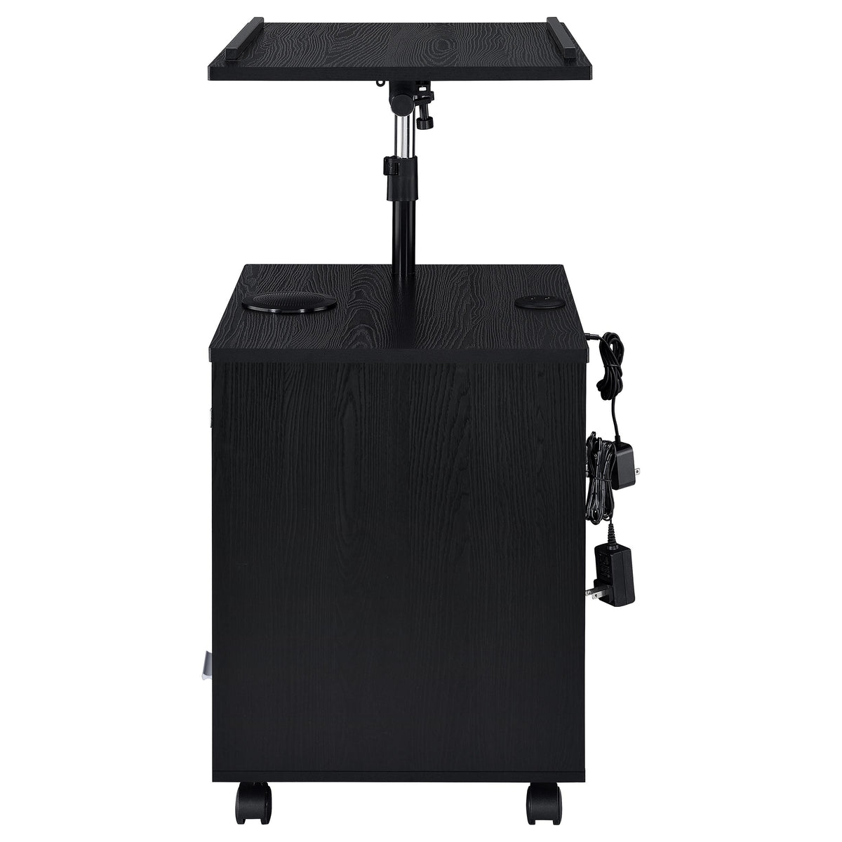 Lerma 1-drawer Adjustable Tray Top Nightstand with Speaker - Black