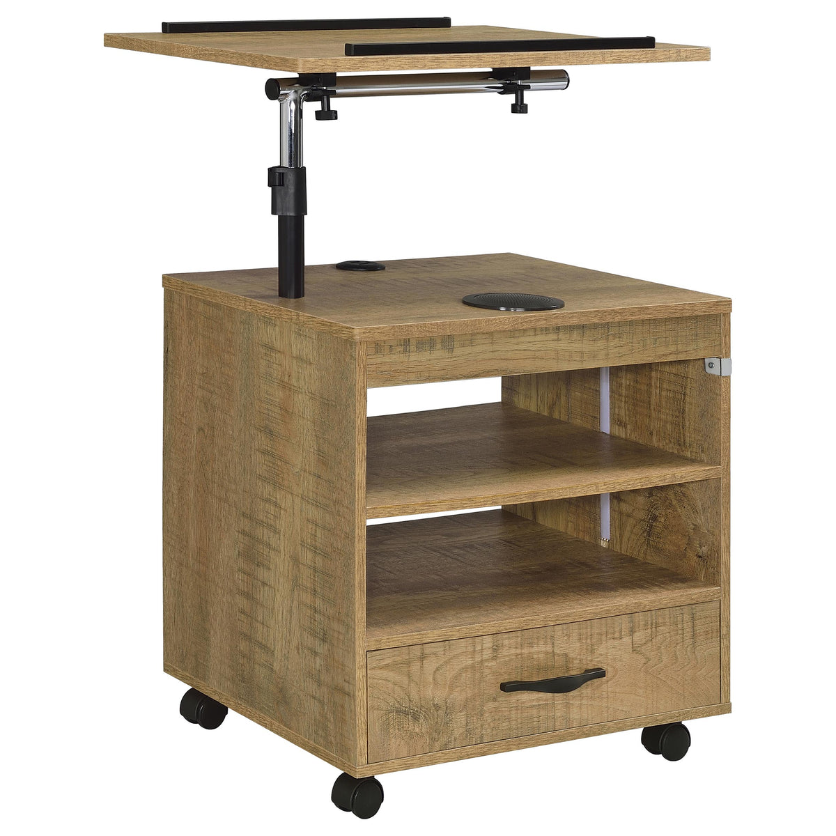 Lerma 1-drawer Adjustable Tray Top Nightstand with Speaker - Mango