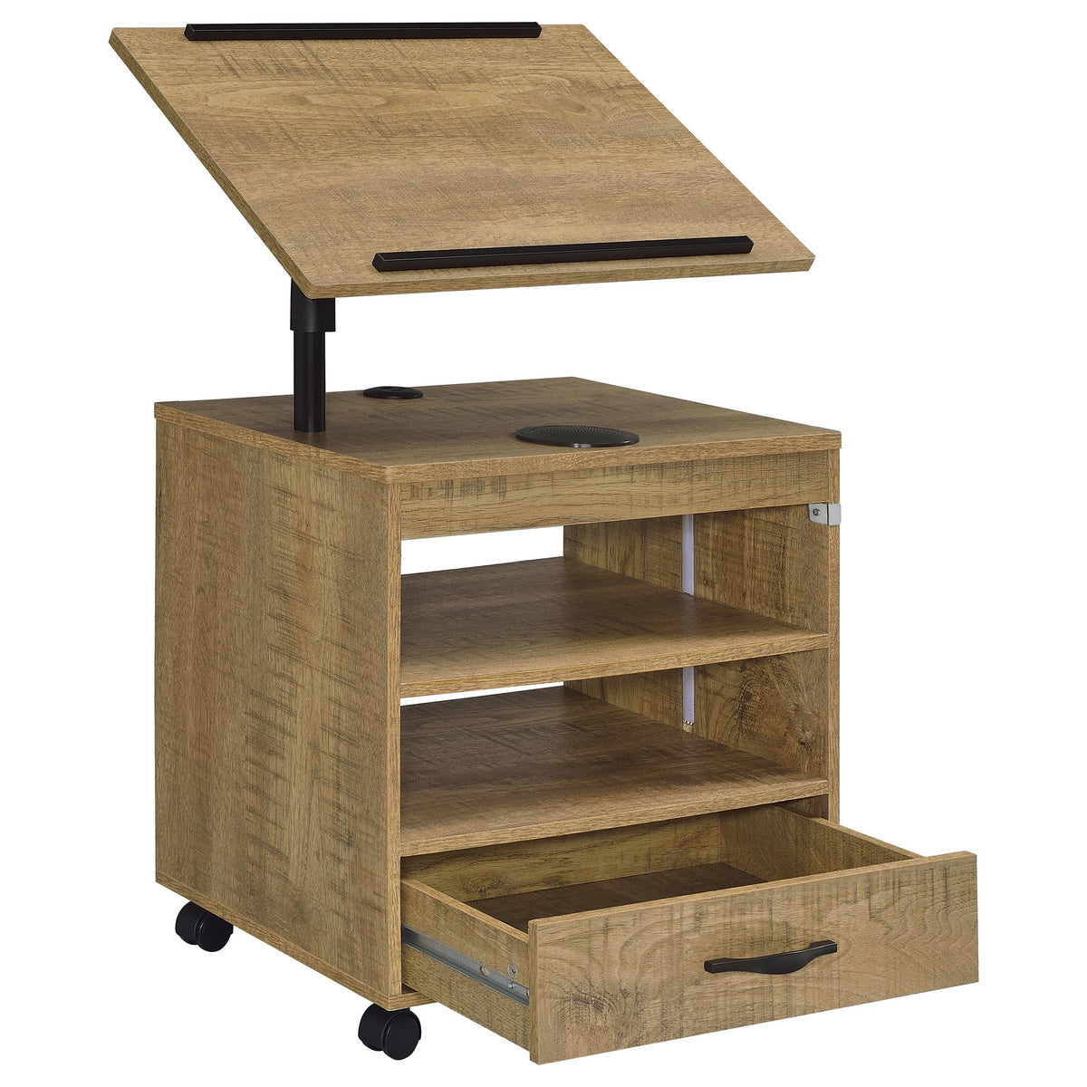 Lerma 1-drawer Adjustable Tray Top Nightstand with Speaker - Mango