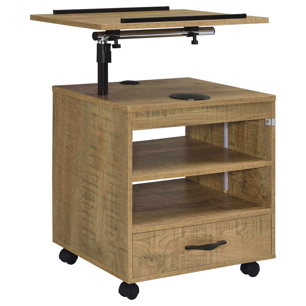 Lerma 1-drawer Adjustable Tray Top Nightstand with Speaker - Mango