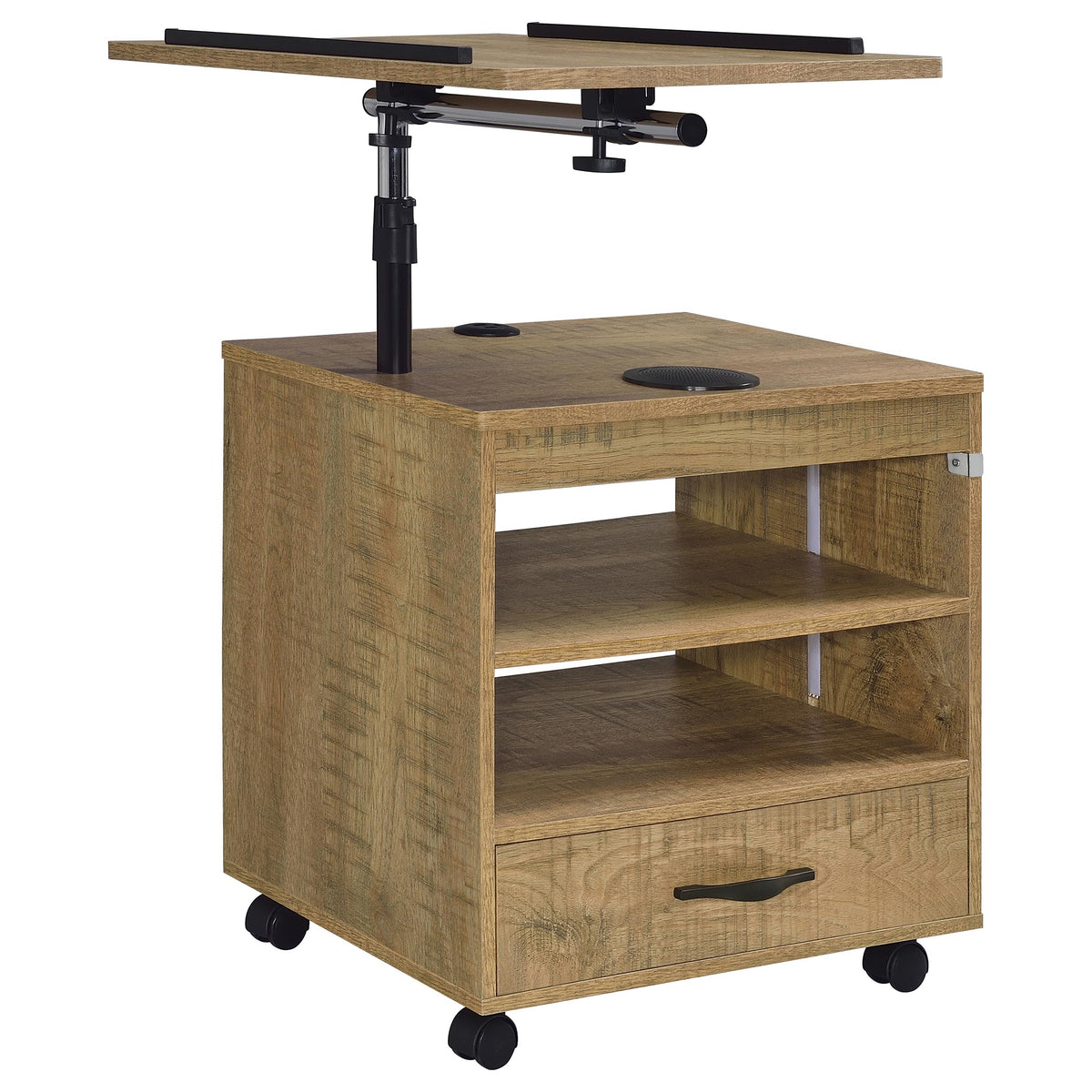Lerma 1-drawer Adjustable Tray Top Nightstand with Speaker - Mango