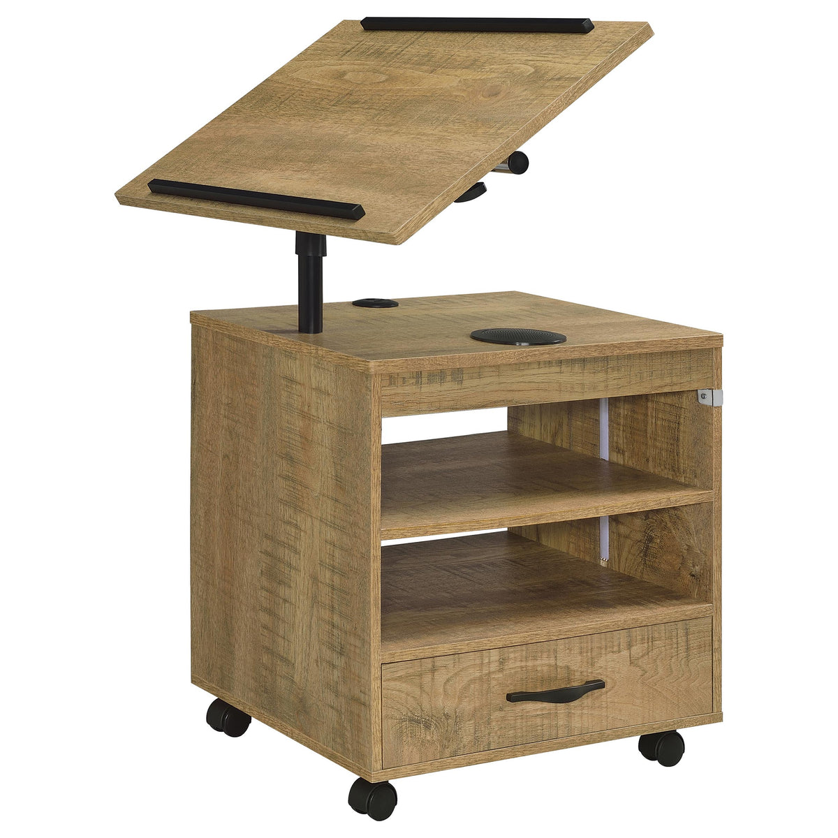 Lerma 1-drawer Adjustable Tray Top Nightstand with Speaker - Mango
