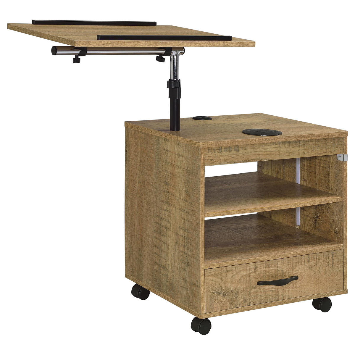 Lerma 1-drawer Adjustable Tray Top Nightstand with Speaker - Mango