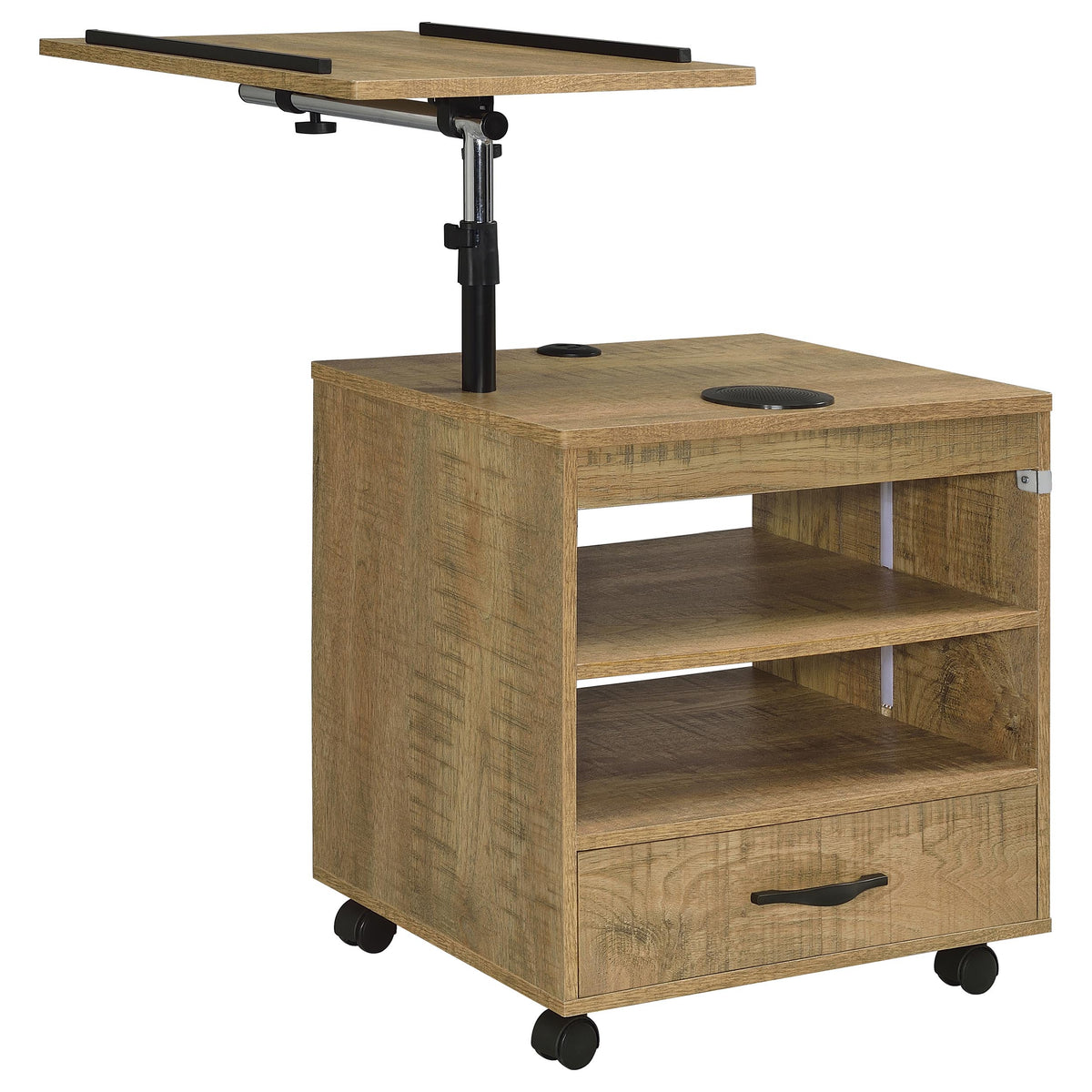 Lerma 1-drawer Adjustable Tray Top Nightstand with Speaker - Mango