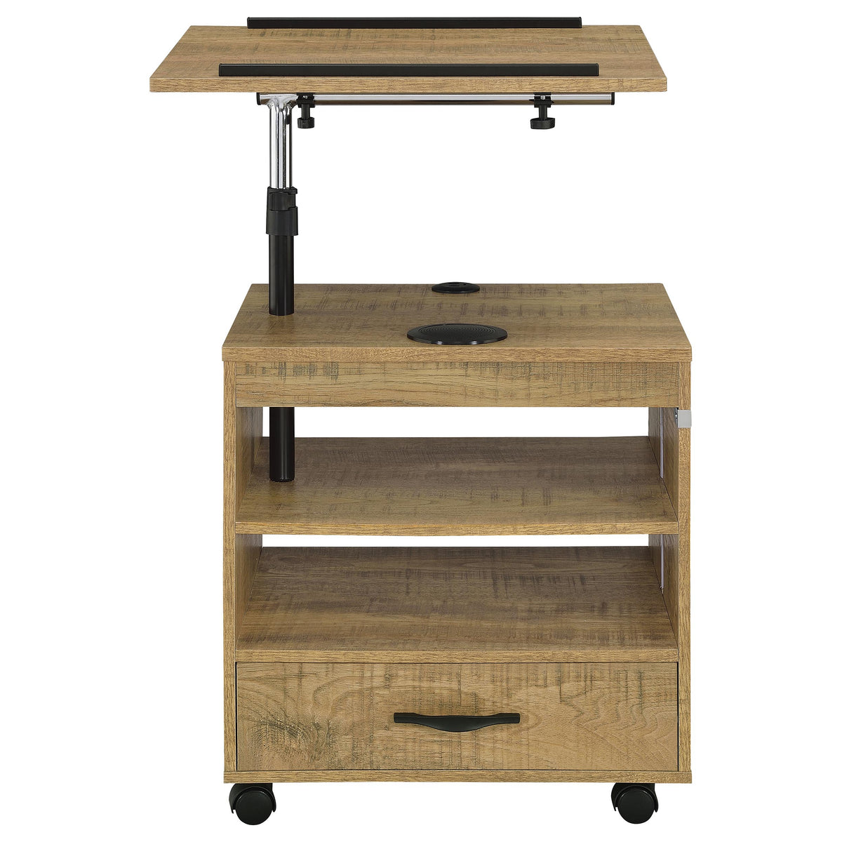 Lerma 1-drawer Adjustable Tray Top Nightstand with Speaker - Mango