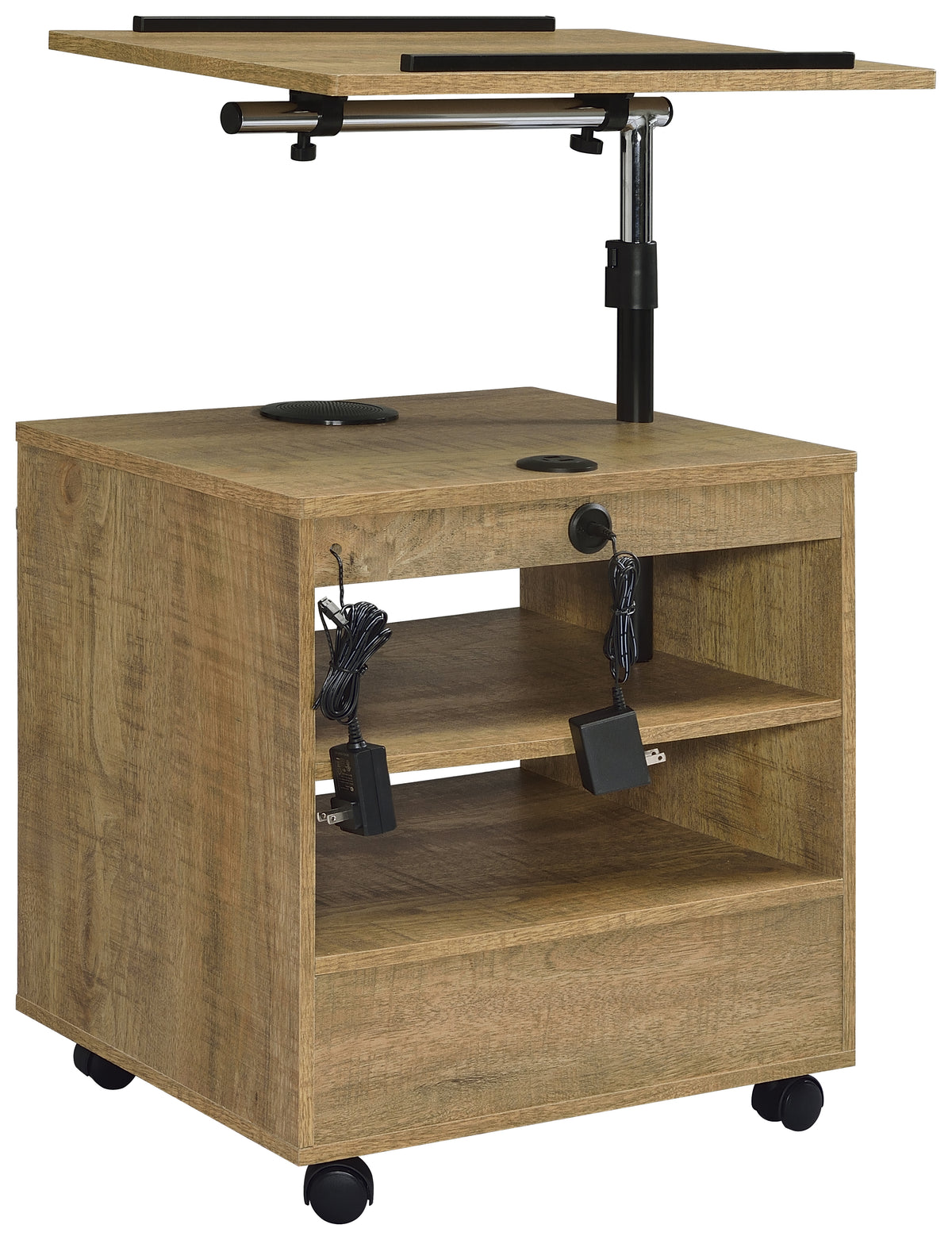 Lerma 1-drawer Adjustable Tray Top Nightstand with Speaker - Mango
