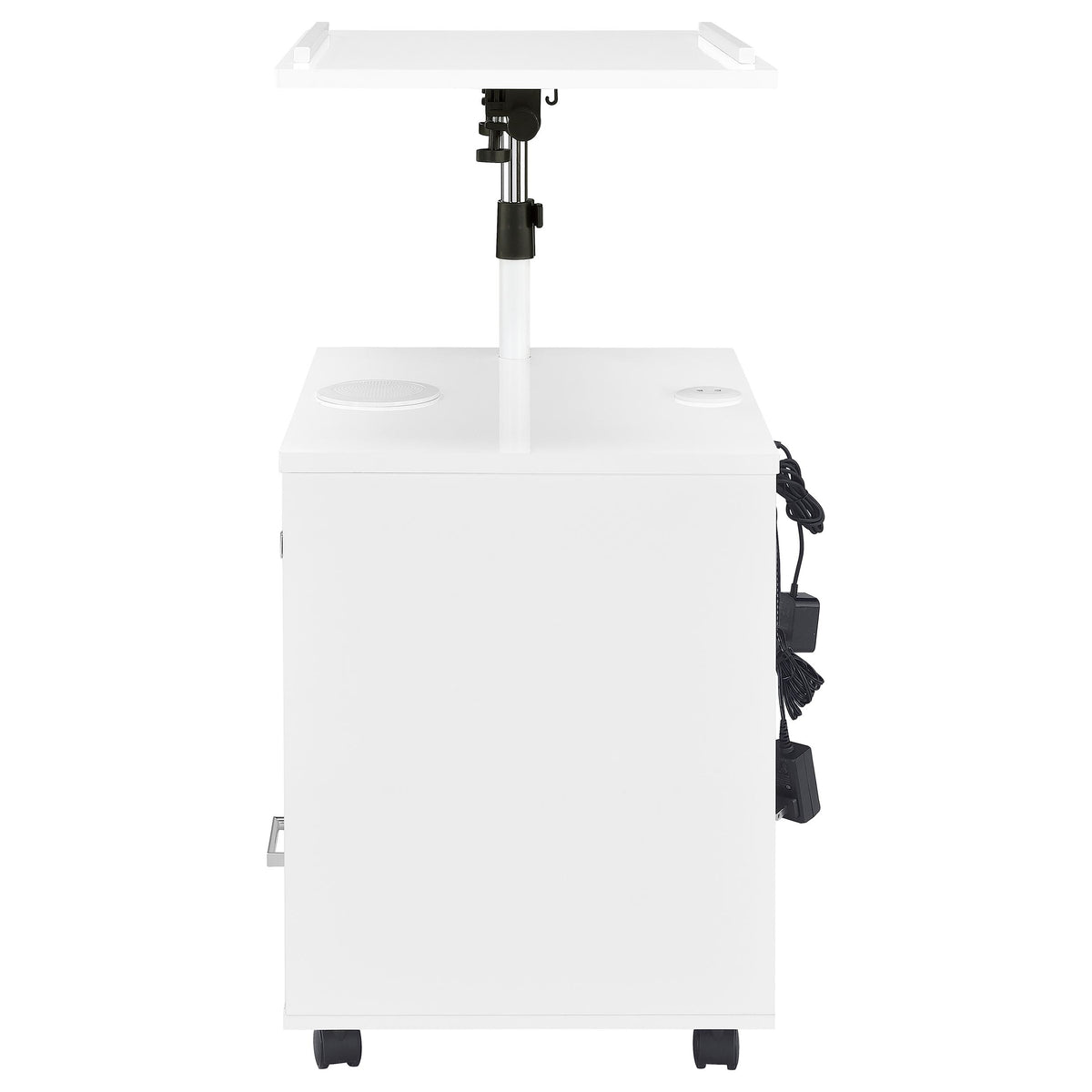 Lerma 1-drawer Adjustable Tray Top Nightstand with Speaker - White