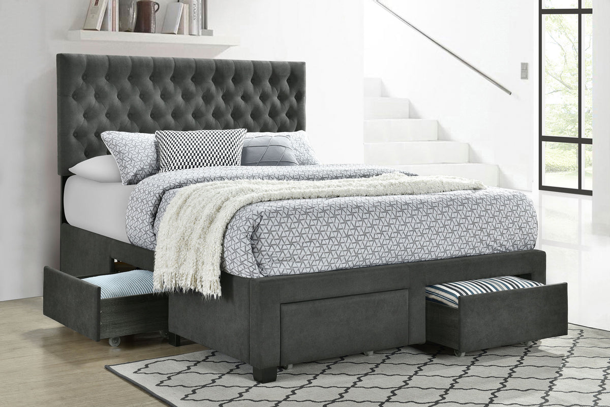 Soledad Upholstered Storage Bed Grey - Full