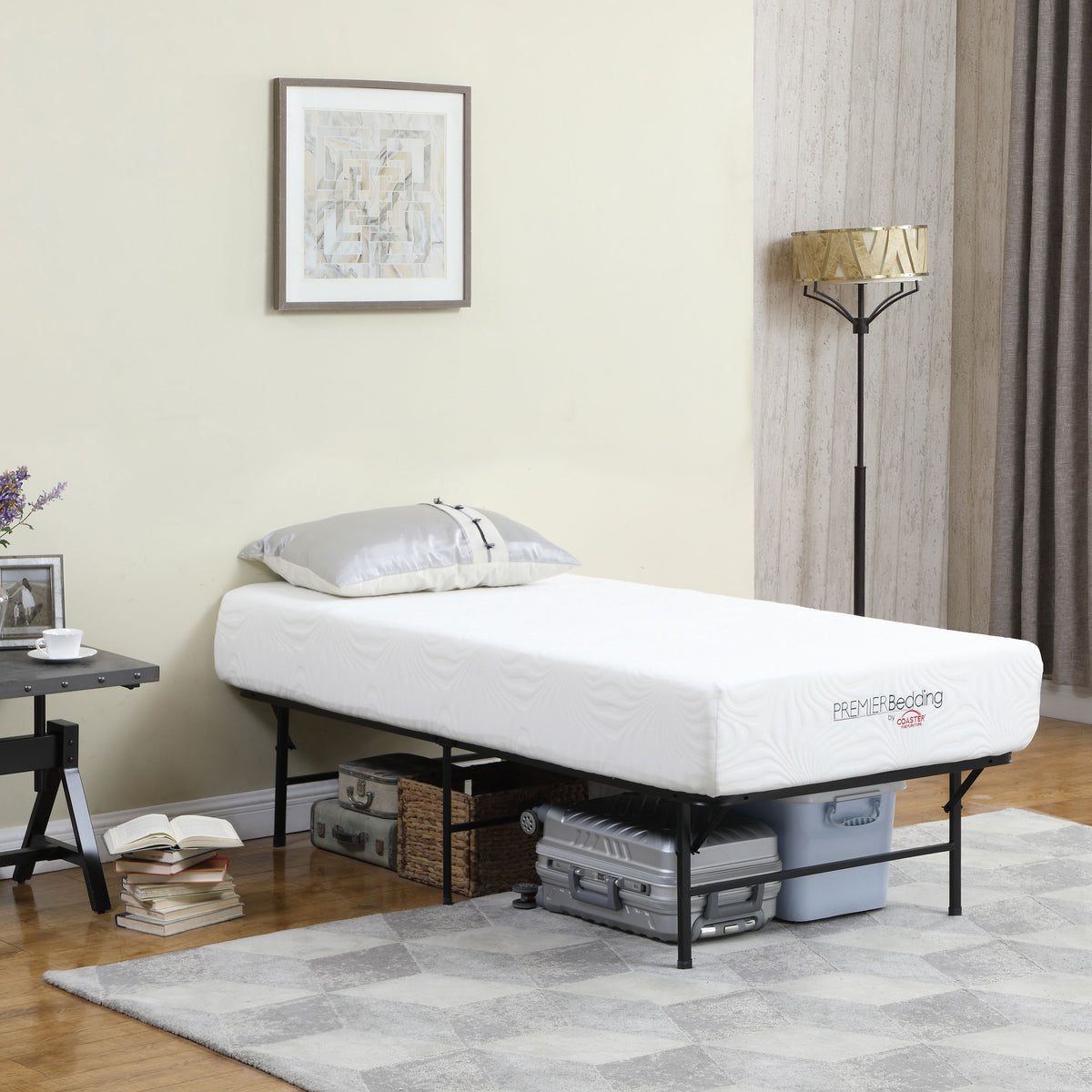 Mabel Metal Mattress Support Platform Bed Black - Twin