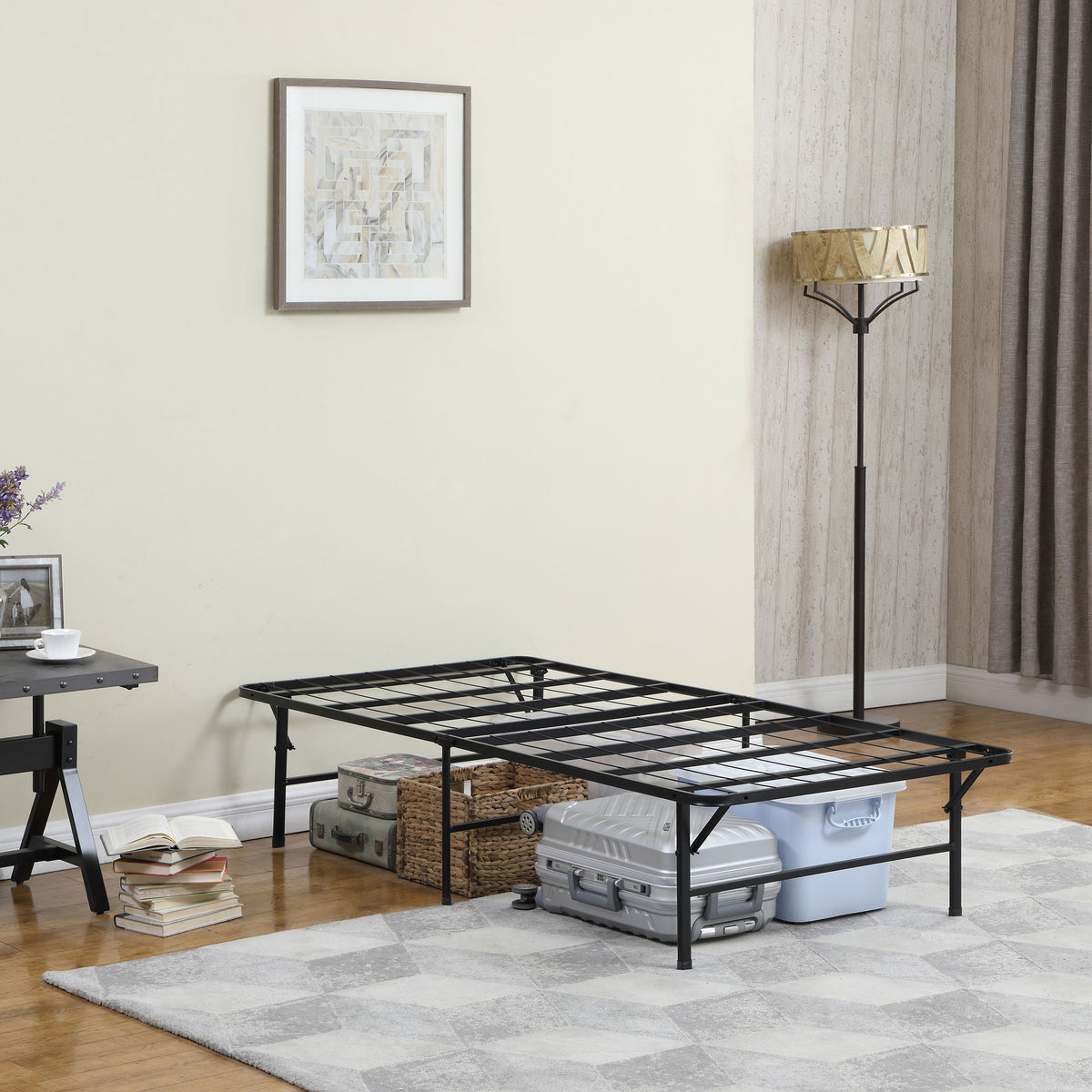 Mabel Metal Mattress Support Platform Bed Black - Twin