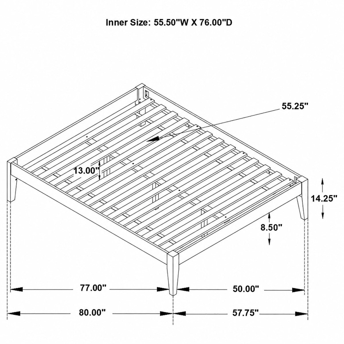 Hounslow Universal Platform Bed - Full, White
