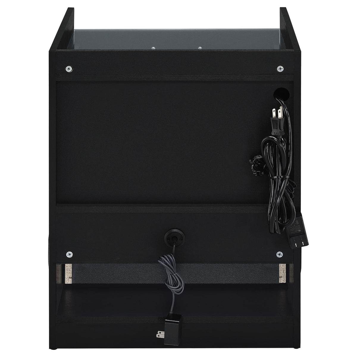 Furda 2-drawer LED Nightstand Bedside Table with Speaker - Black