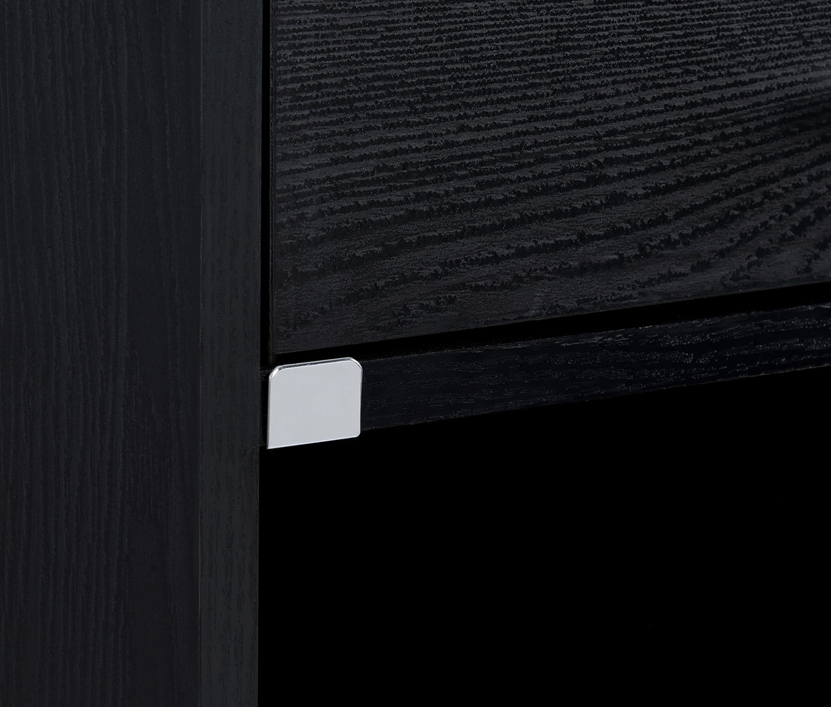 Furda 2-drawer LED Nightstand Bedside Table with Speaker - Black