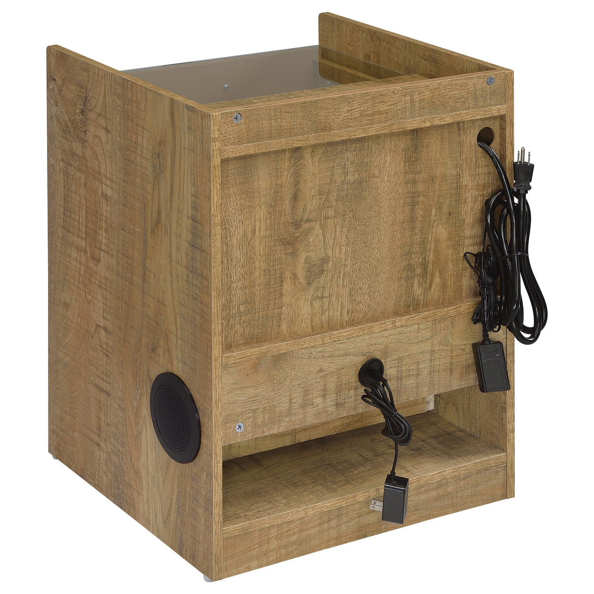 Furda 2-drawer LED Nightstand Bedside Table with Speaker - Mango