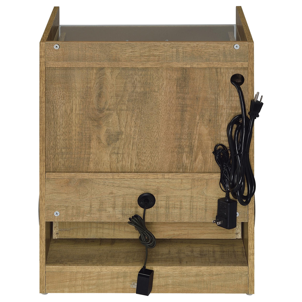 Furda 2-drawer LED Nightstand Bedside Table with Speaker - Mango
