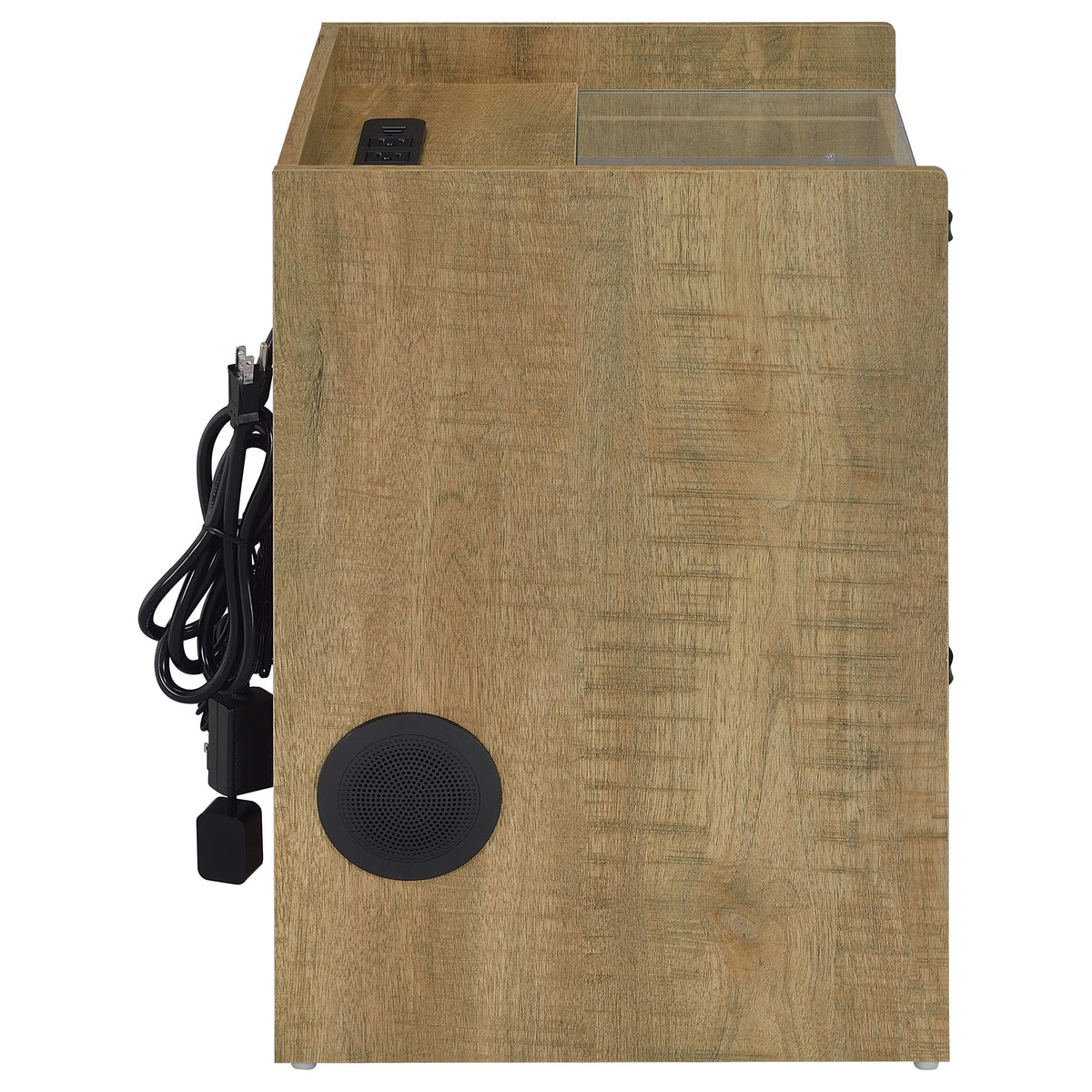 Furda 2-drawer LED Nightstand Bedside Table with Speaker - Mango
