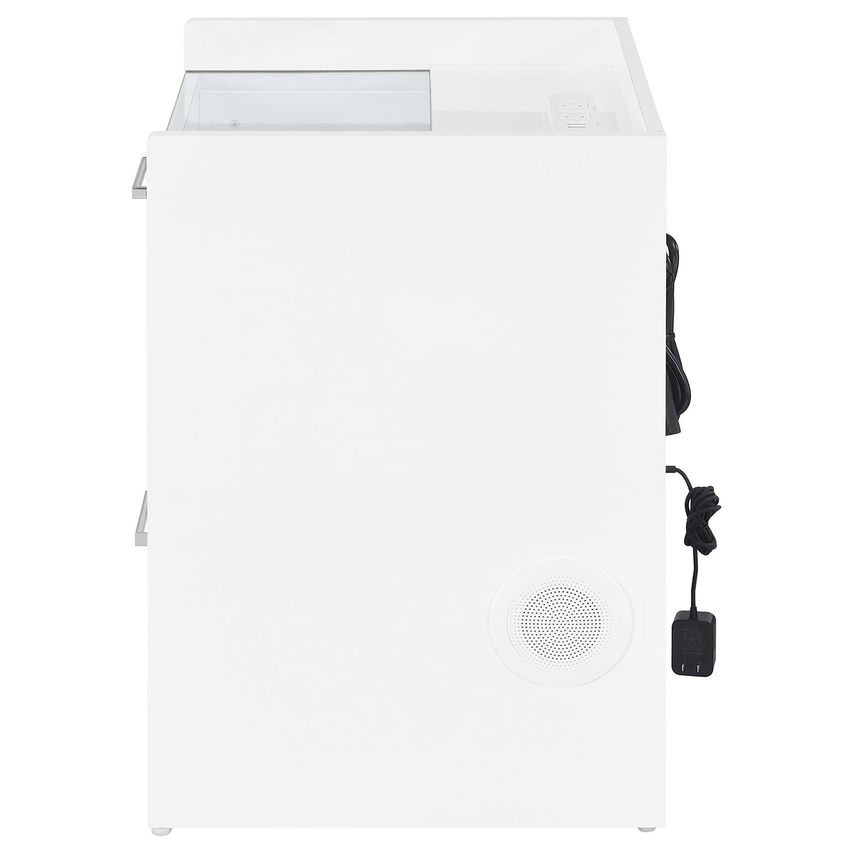 Furda 2-drawer LED Nightstand Bedside Table with Speaker - White