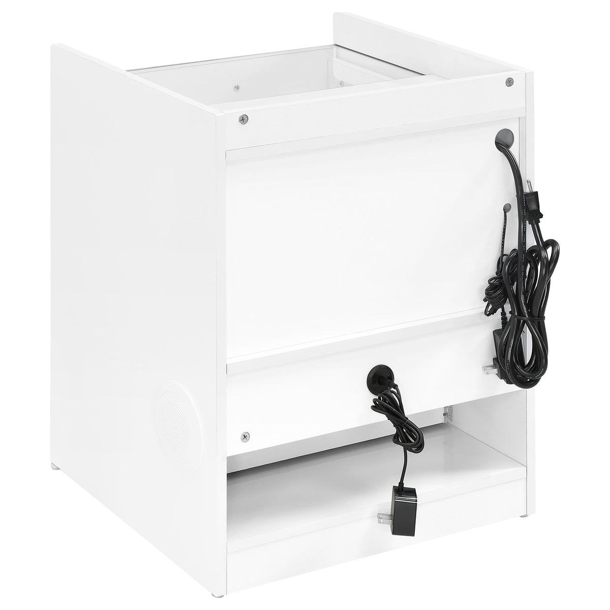 Furda 2-drawer LED Nightstand Bedside Table with Speaker - White