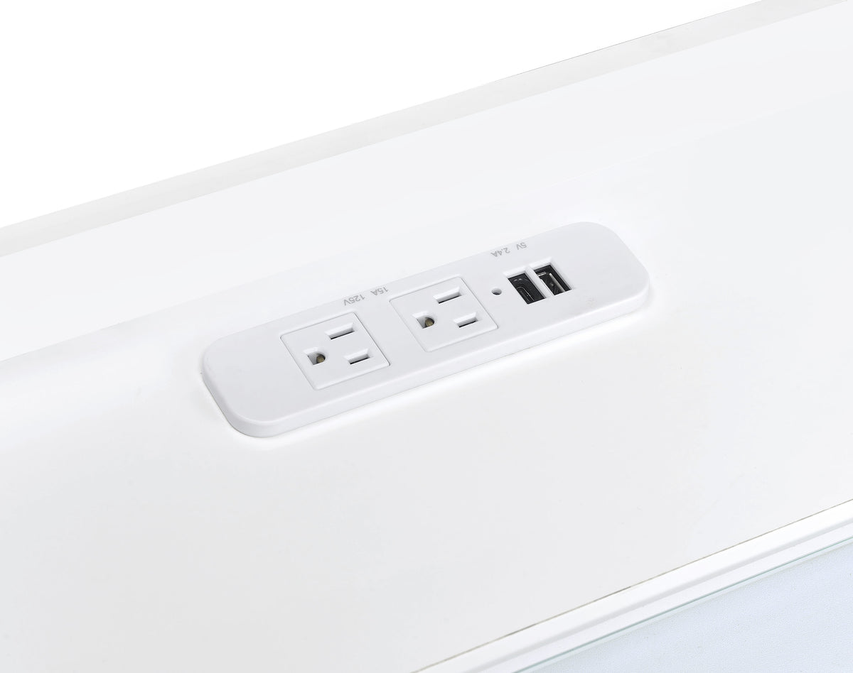 Furda 2-drawer LED Nightstand Bedside Table with Speaker - White