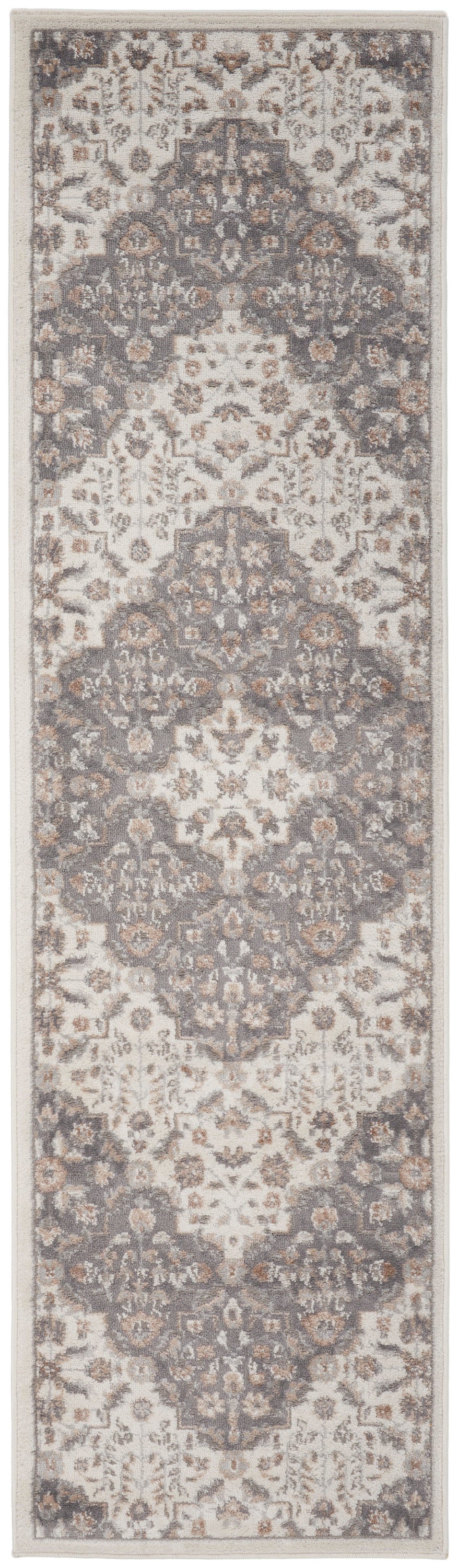 Elation ETN08 Ivory Grey Rug - Runner