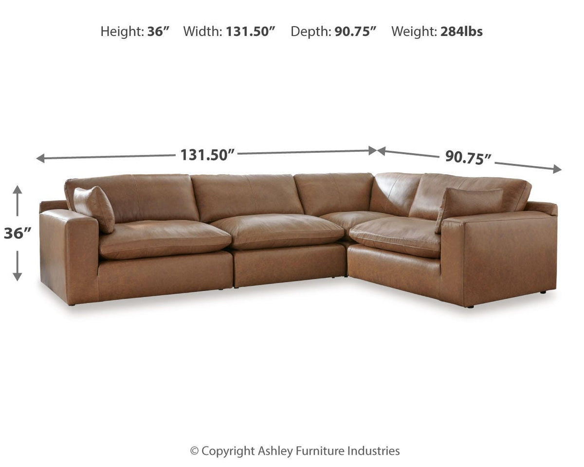 Emilia 4-Piece Sectional Leather