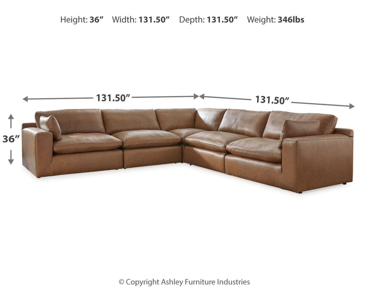 Emilia 5-Piece Sectional Leather