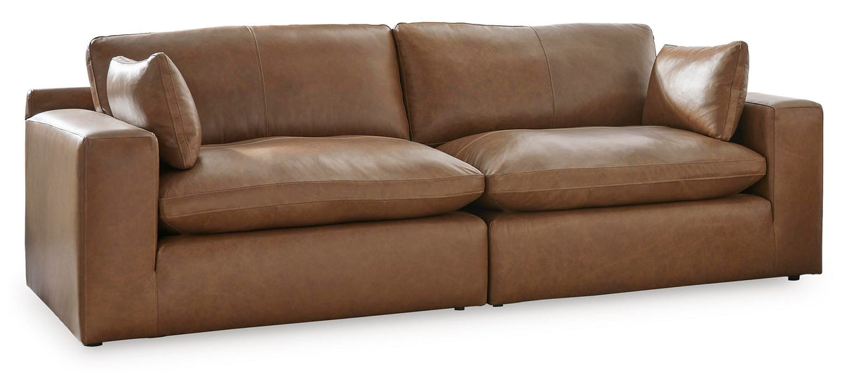 Emilia 2-Piece Sectional Loveseat Leather
