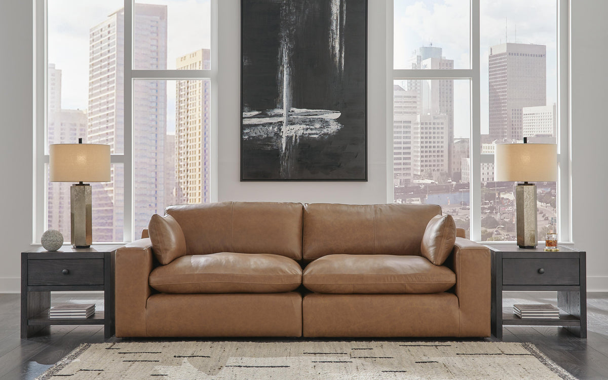 Emilia 2-Piece Sectional Loveseat Leather