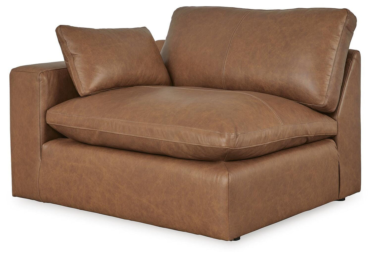 Emilia Corner Chair Leather - Caramel, Left Arm Facing