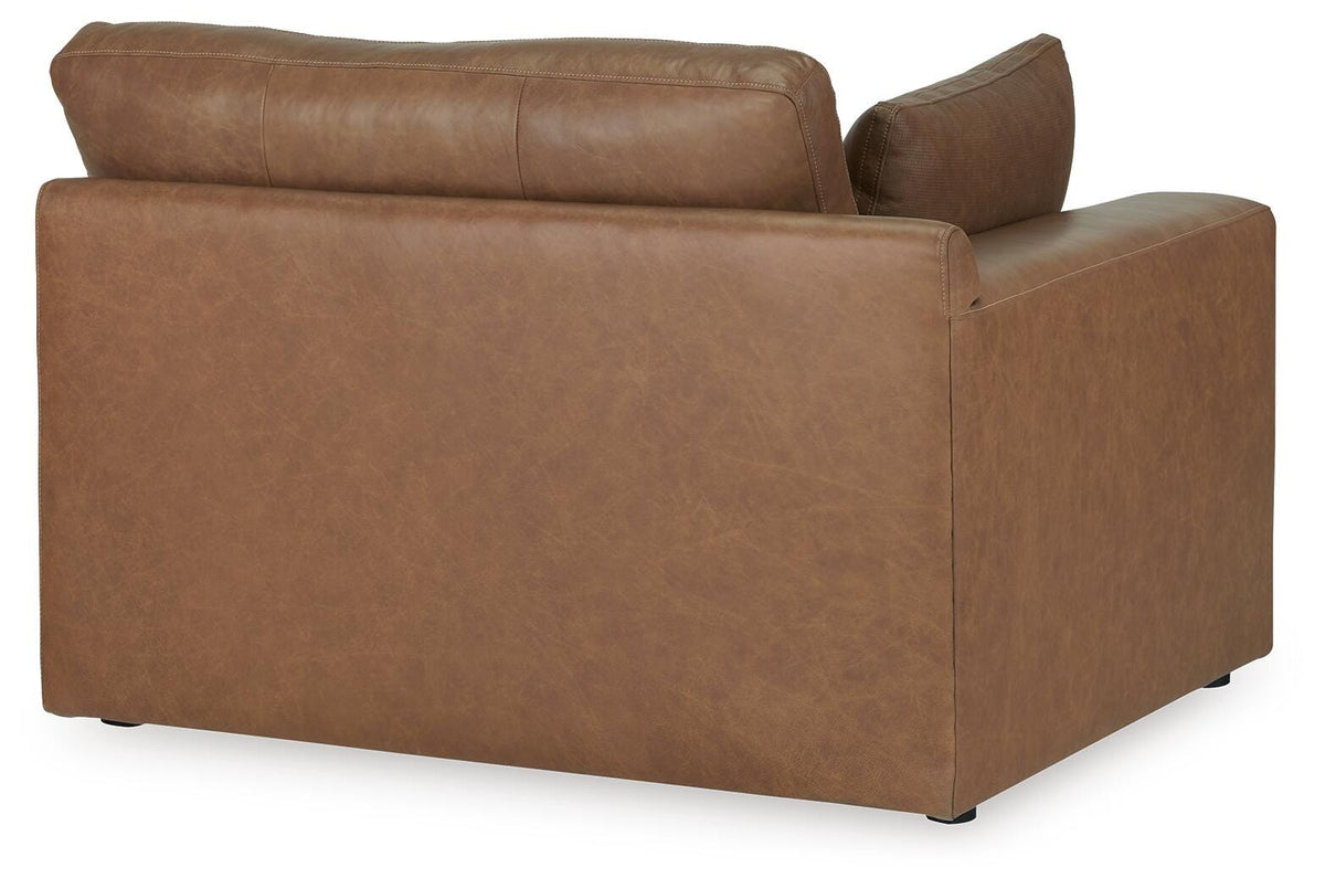 Emilia Corner Chair Leather - Caramel, Left Arm Facing