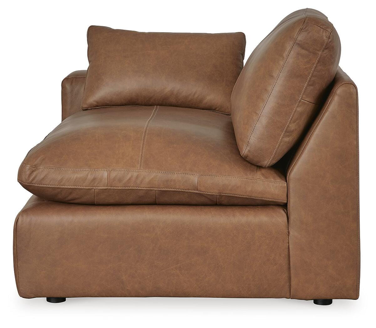 Emilia Corner Chair Leather - Caramel, Left Arm Facing