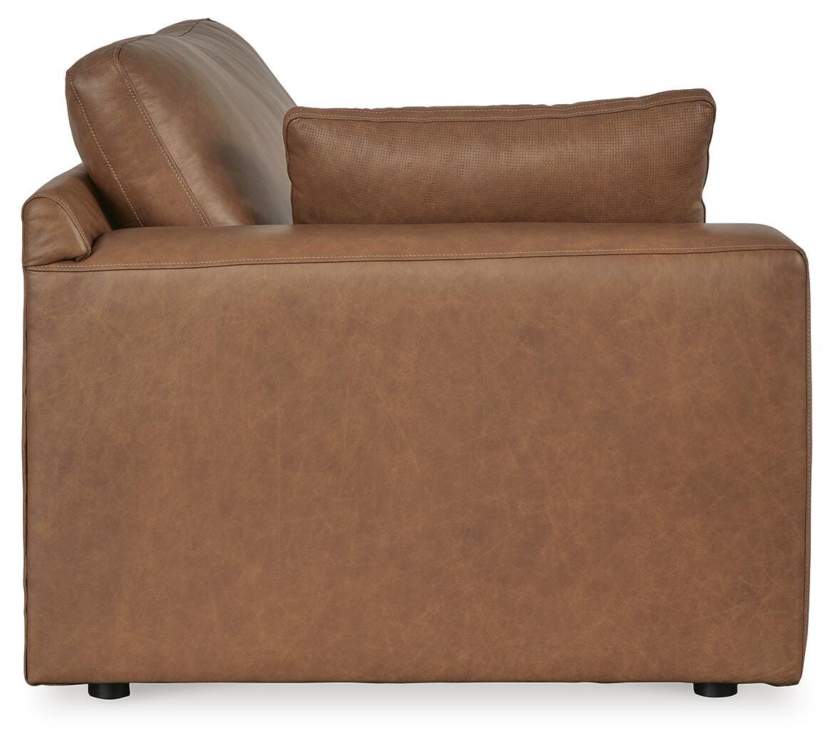 Emilia Corner Chair Leather - Caramel, Left Arm Facing