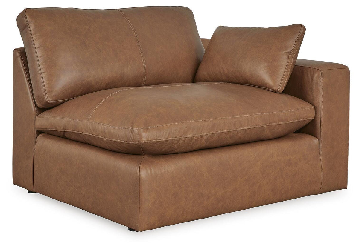 Emilia Corner Chair Leather - Caramel, Right Arm Facing