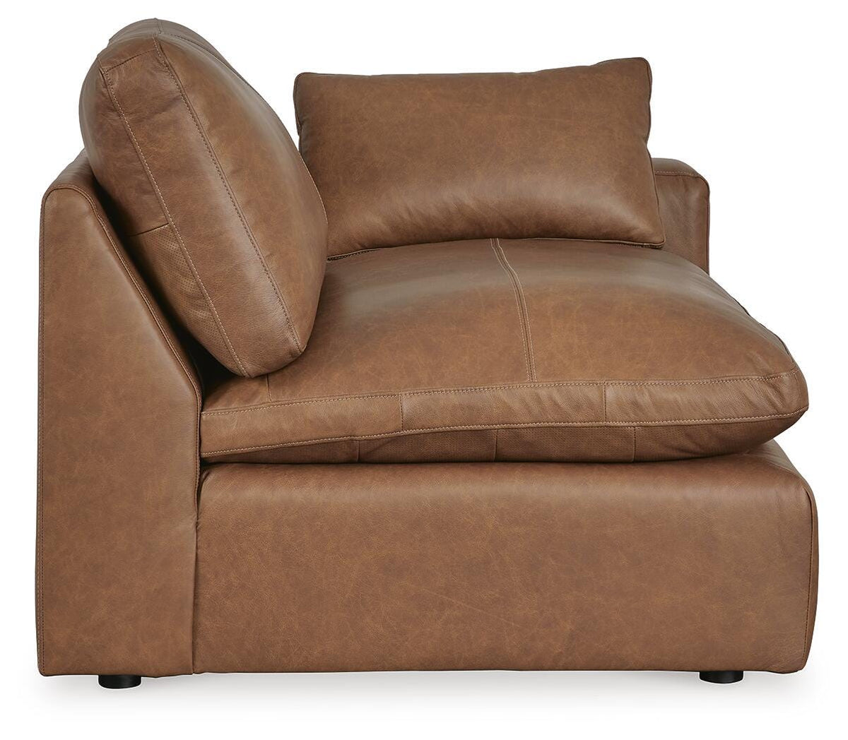 Emilia Corner Chair Leather - Caramel, Right Arm Facing
