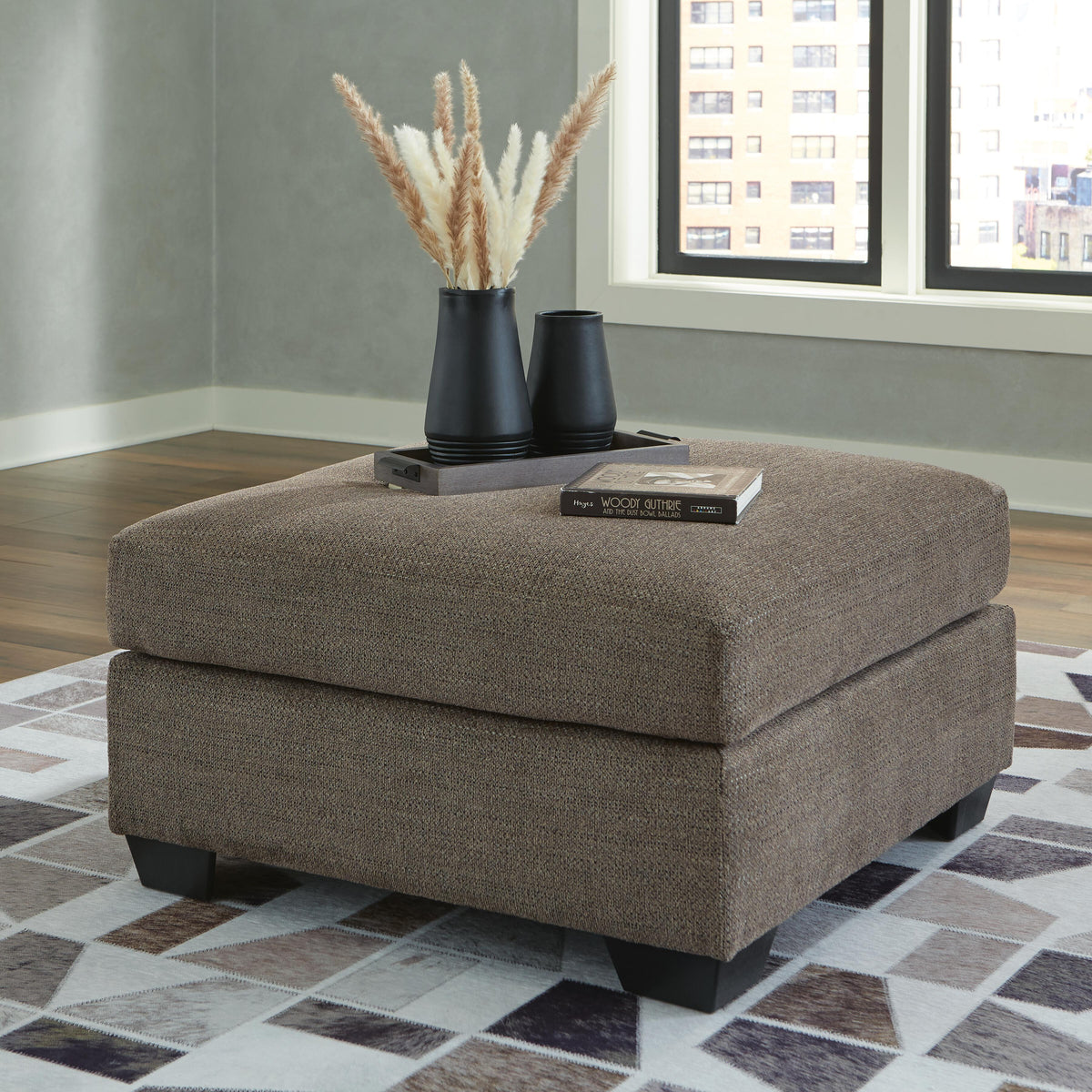 Mahoney Oversized Accent Ottoman Chenille
