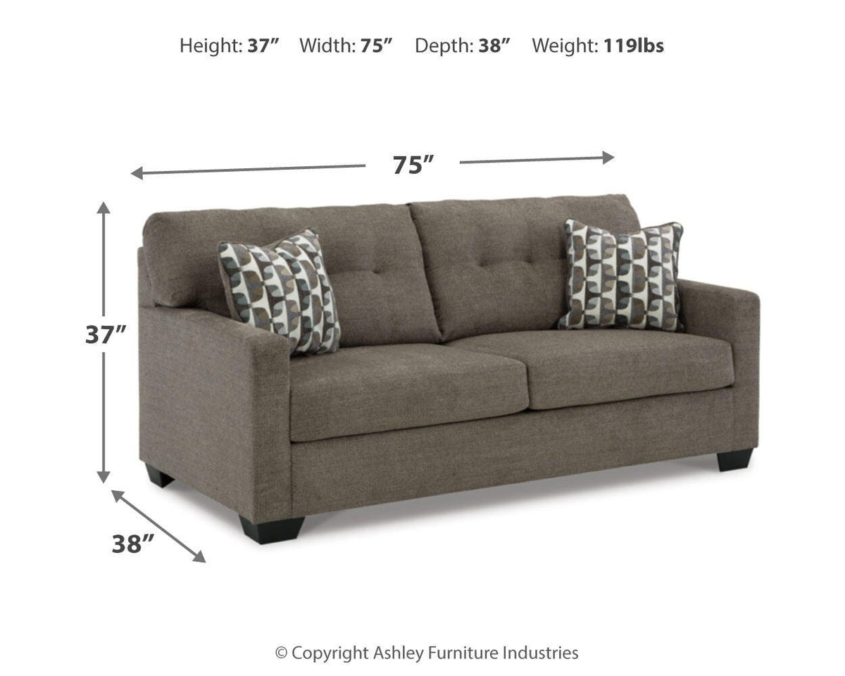Mahoney Sofa and Chaise - Chocolate