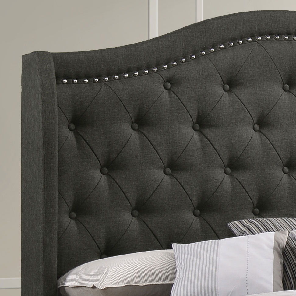 Sonoma Upholstered Wingback Bed - Queen, Grey