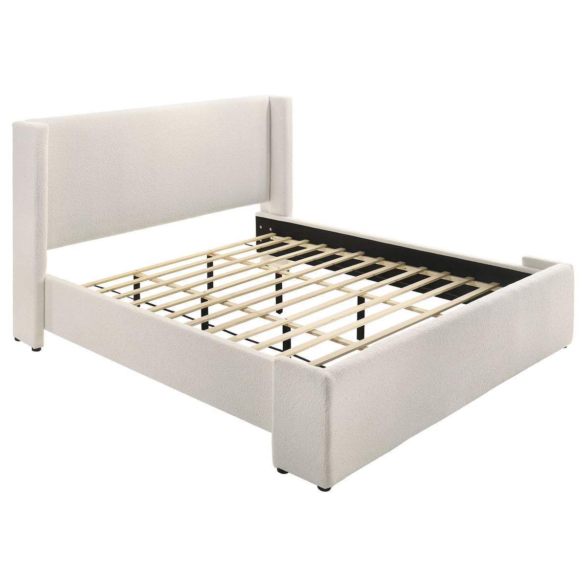 Alamosa Boucle Upholstered Bed White - Eastern King